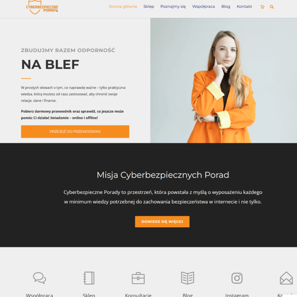 Projekt i wykonanie strony www i sklepu – Cyberbezpieczne Porady